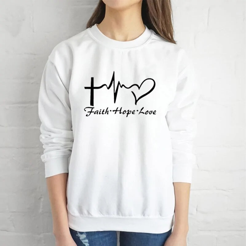 Faith, Hope, & Love Letter Christian Sweatshirt